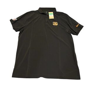 Nike Cincinnati Bengals Mens Black On Field Dri Fit Polo Shirt- Size XL- NWT